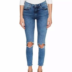 new Free People ripped knee skinny ankle jeans